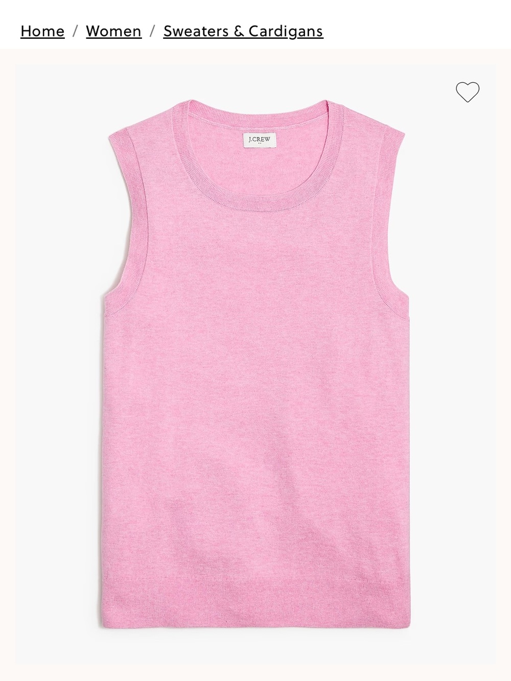 J. Crew Factory Soft Pink Sleeveless Knit Tank Shell size Large
